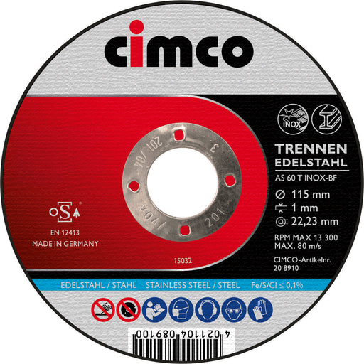 Cimco Werkzeuge - Trennscheiben-Set Trennscheiben EDELSTAHL 206842 (VE10) 10x 125x1,0mm