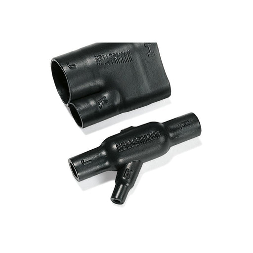 HellermannTyton - Aufteilkappe Warmschrumpfteil 1301-1-GW24 PO-X BK T-Stück schwarz