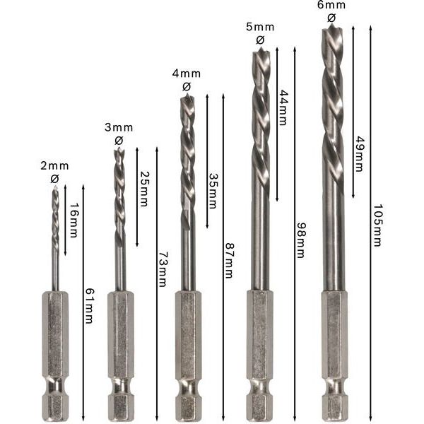 Bosch - Bohrer-Set PRO Wood HSS 2608595525 Holzspiralbohrer