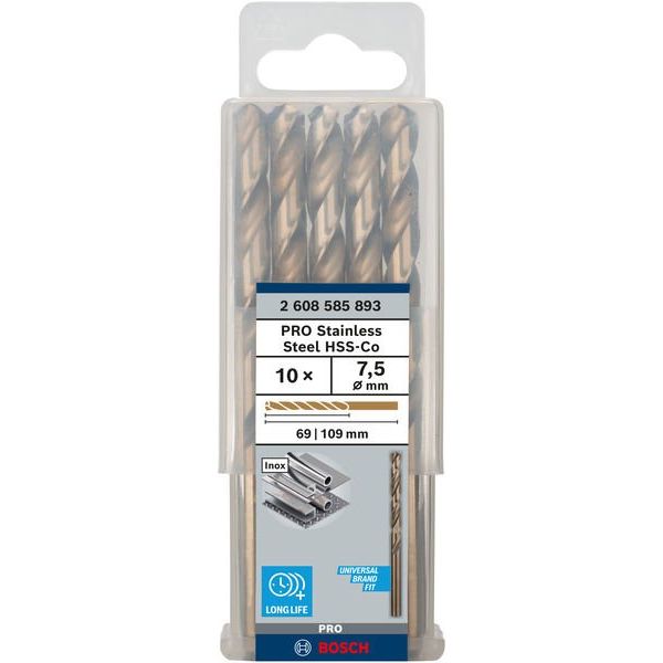 Bosch - Bohrer PRO Stainless Steel HSS-Co 2608585893 Spiralbohrer 7,5 x