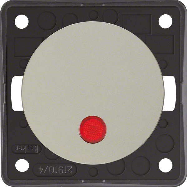 Berker - Installationsschalter Kontroll-Wippschalter 937622568 chr/ma 12V rt Linse