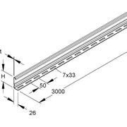 Niedax - Trennwand für Kabeltragsystem Trennsteg RW 60-2.0 S 58x2998mm − 3 Meter