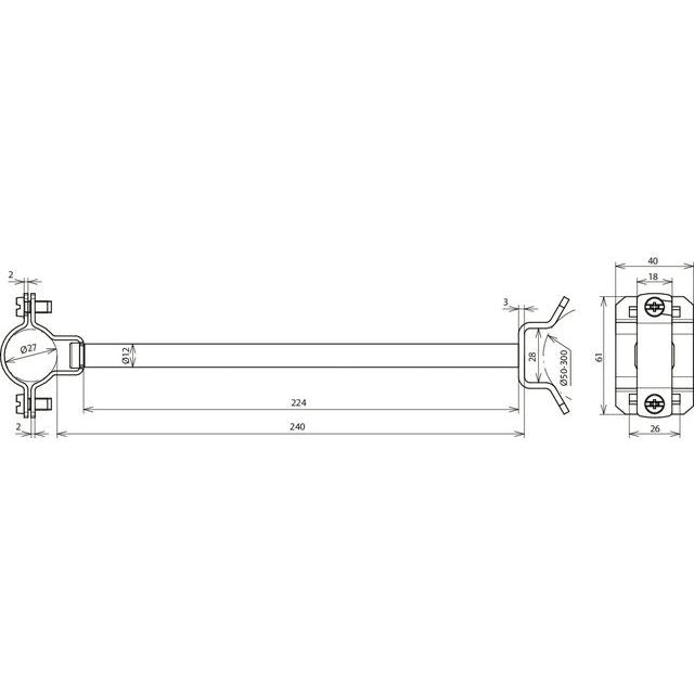 DEHN - Leitungshalter für Blitzschutz HVI-Ex LHZS27EXP240SBBV2A P240 holder NIRO − 10 Stück