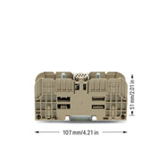 WAGO - Durchgangs-Reihenklemme Bolzenklemme 884-3500 M6,beige − 10 Stück