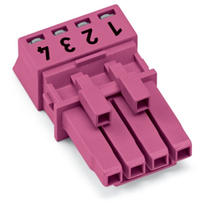 WAGO - Steckverbinder für steckbare Gebäudeinstallation Buchse 4-polig 890-284/081-000 Kod. B,pink − 50 Stück