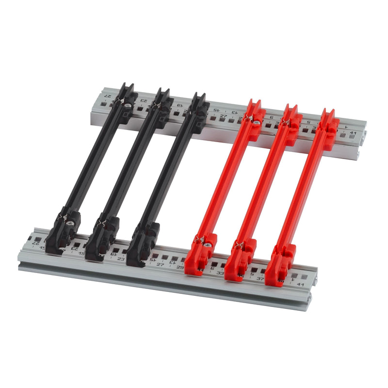 Schroff - Befestigungsteil für Baugruppe mit Rastermaß 482,6 mm (19 Zoll) Führungsschiene 34568230 70T rot