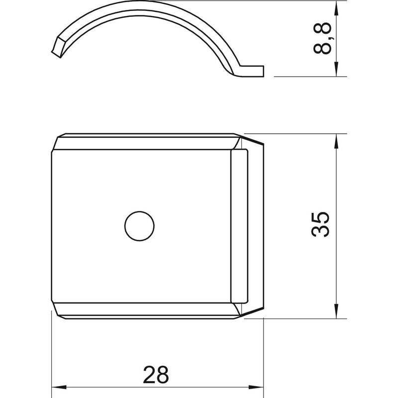 OBO Bettermann - Gegenwanne für Bügelschelle Gegenwanne 2058FW M 22 A2 16-22mm Edelstahl − 100 Stück