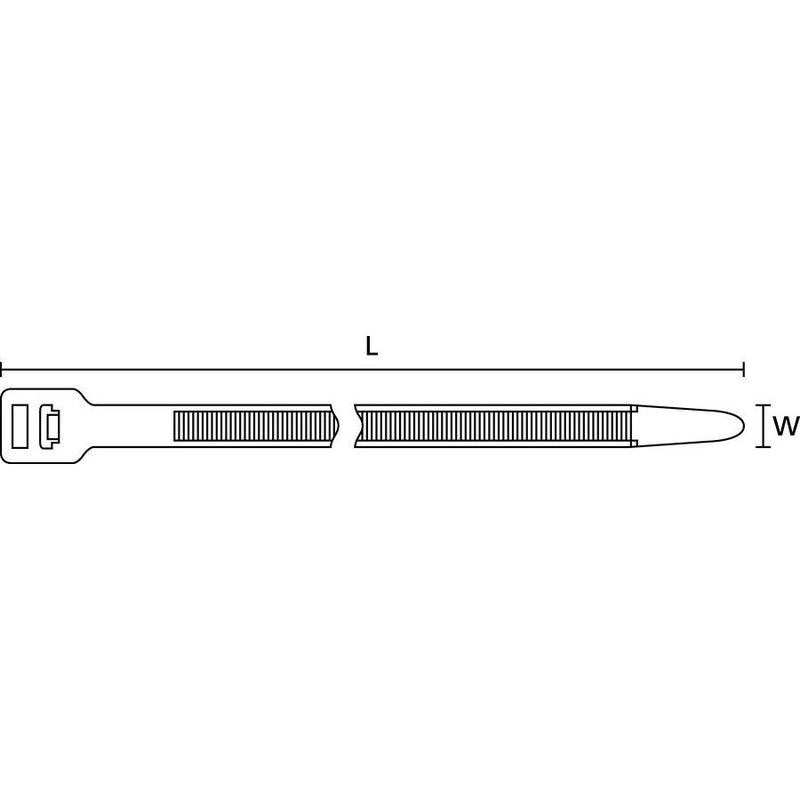 HellermannTyton - Kabelbinder Wiederöffnungsbinder RT250XL-N66-NA-Q1 − 25 Stück