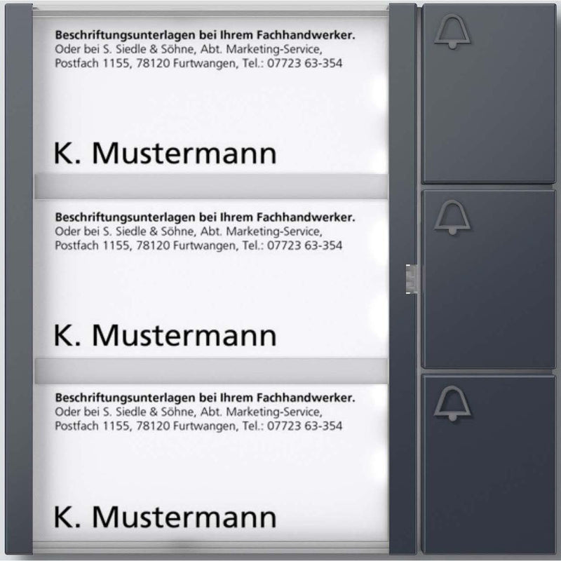 Siedle&Söhne - Funktionsmodul für Türkommunikation Tasten-Modul TM 612-3 AG anthrazitgrau