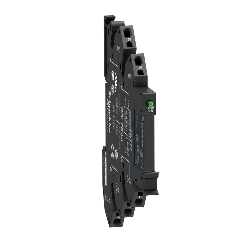 Schneider Electric - Schaltrelais Schmales Interface-Relais RSL1PRJU RSL im Sockel, 1 W − 10 Stück