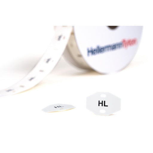 HellermannTyton - Kabelmarkierungssystem Kennzeichnungsschilder 556-80555(1000) 20x30mm schw 500/Rol − 500 Stück