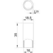 OBO Bettermann - Muffe für Installationsrohre Aluminiumverbindungsmuffe SVM16W ALU m. Gewinde M16x1,5 − 50 Stück