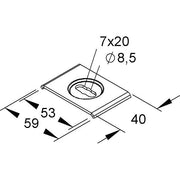Niedax - Verbinder für Kabeltragsystem Aufhängelasche GTL 40 E3 Edelstahl − 50 Stück