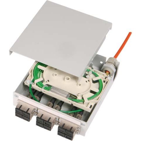 Telegärtner - Patchpanel LWL TS-Verteiler 6xE2000/APC 100022820 Pigtails 12xE9/125