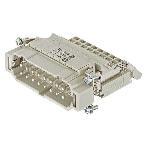 Harting - Kontakteinsatz für Rechtecksteckverbinder Stifteinsatz 09330164636 Han E AV, 16-pol.+PE