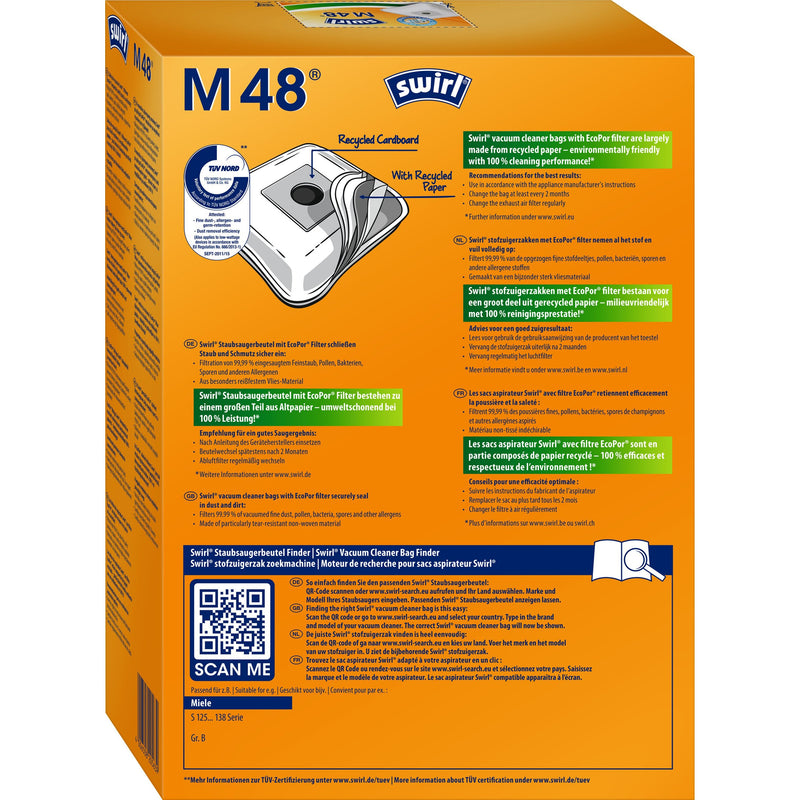 Swirl - Zubehör/Ersatzteile für Bodenpflege Staubbeutel M 48 EcoPor VE4 für Miele