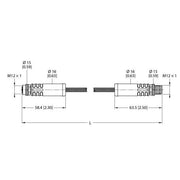 Turck - Rundsteckverbinder, feldkonfektionierbar (Industriesteckverbinder) Versorgungsleitung RKP54PLA10#100038758 M12-Power