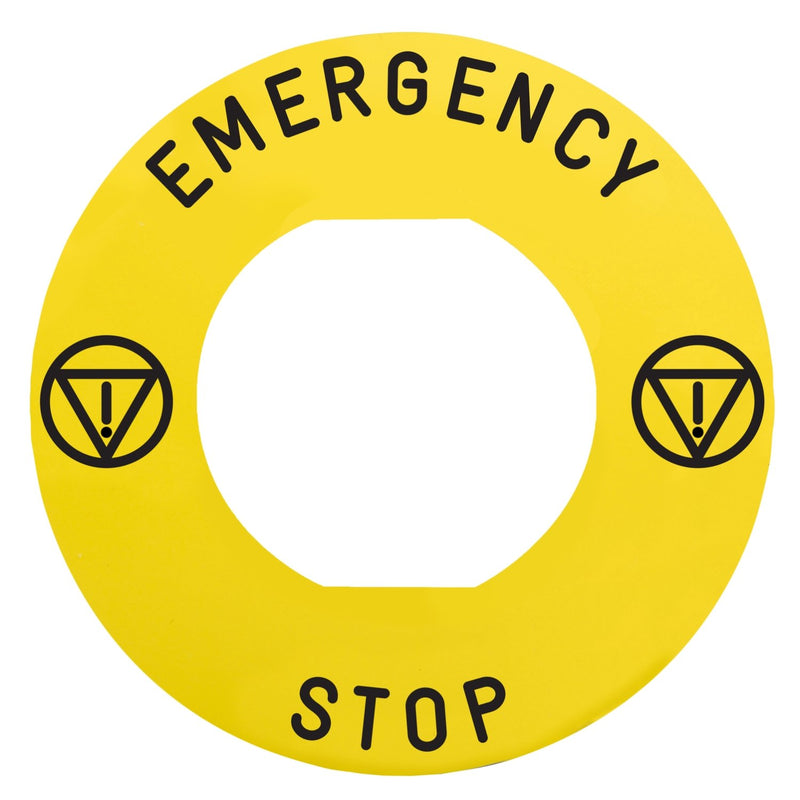 Schneider Electric - Bezeichnungsschild für Befehlsgeräte Schild 60 Not-Aus-Taster ZBY9330M EMERGENCY STOP − 10 Stück