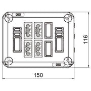 OBO Bettermann - Deckel für Dose/Gehäuse für Montage auf der Wand/Decke Steckbarer Deckel D01 4x3p WD(2+2) für Abzweigkasten, b