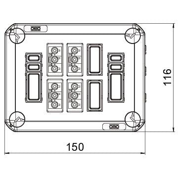 OBO Bettermann - Deckel für Dose/Gehäuse für Montage auf der Wand/Decke Steckbarer Deckel D01 4x3p WD(2+2) für Abzweigkasten, b