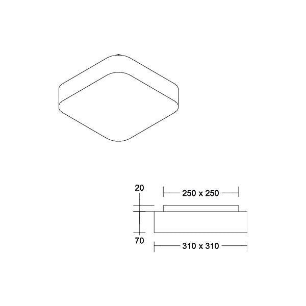 Brumberg Leuchten - Decken-/Wandleuchte LED-Anbauleuchte 58192003 3000K