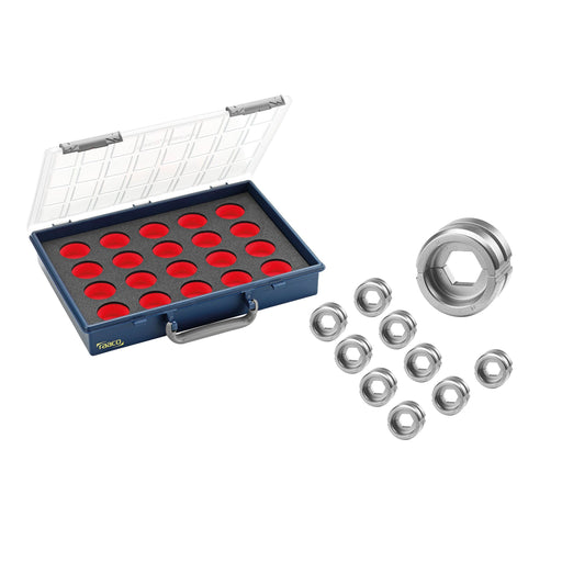 Cimco Werkzeuge - Einsatz für Presswerkzeug Kabelschuhe/Verbinder, Aderendhülsen, Schirmanschluss 6-kant-Presseinsatz-Set 106936
