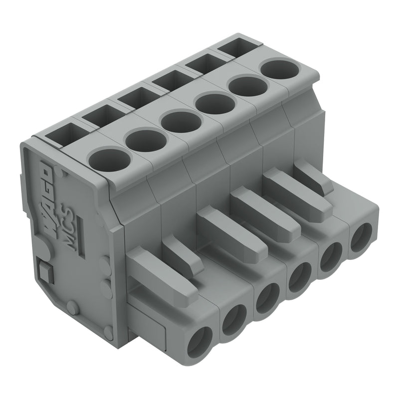 WAGO - Kabelsteckverbinder für Leiterplattensteckverbinder 1-Leiter Federleiste 232-206/026-000 CAGECLAMP 2,5mm²,gr − 50 Stück