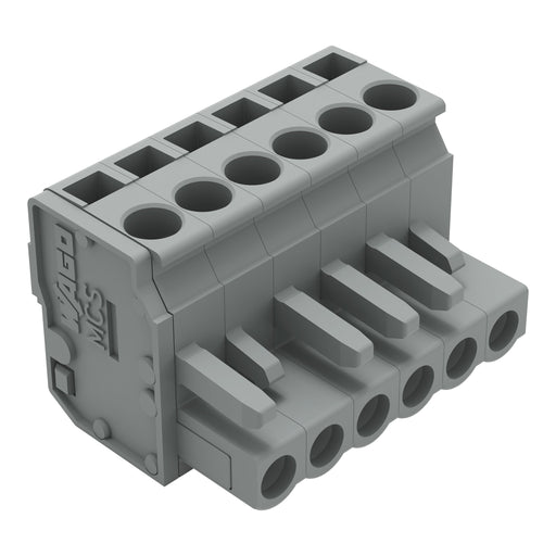 WAGO - Kabelsteckverbinder für Leiterplattensteckverbinder 1-Leiter Federleiste 232-206/026-000 CAGECLAMP 2,5mm²,gr − 50 Stück