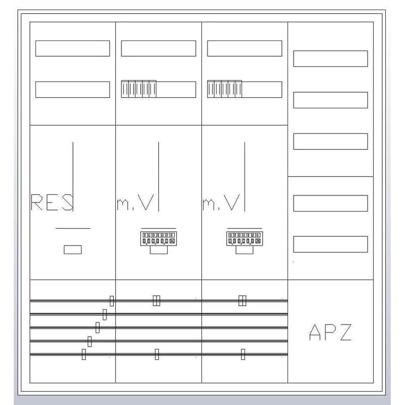 ABN - Zähler-Komplettschrank Zählerschrank S47ZA521 3Pkt 2Z 1R 1V 1APZ