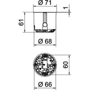 OBO Bettermann - Dose, Gehäuse für Montage in der Wand/Decke HW Geräte-Verbindungsdose HG 61-LKG − 250 Stück