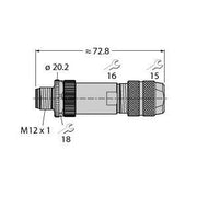 Turck - Rundsteckverbinder, feldkonfektionierbar (Industriesteckverbinder) Steckverbinder FWM12ST5WGZFMESH9 konfektionierbar