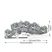 WAGO - Installations-Etagenklemme 2005-7645 L/L/PE 4/6qmm grau