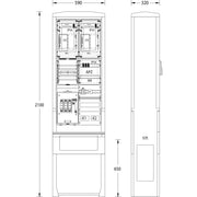 uesa - Zähler-Komplettschrank Zähleranschlußsäule ZAS-S2-TSG S.Hamburg 2100x590x320mm