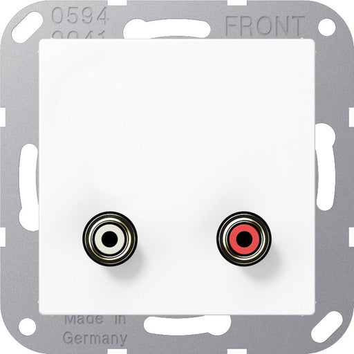 Jung - Multifunktions-Anschlussdose Multimedia-Anschluss aws MA A 1021 WW Cinch/Miniklinke 3,5
