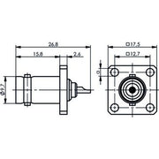 Telegärtner - Koax-Steckverbinder BNC-Flanschbuchse 100023402 50Ohm löt − 5 Stück