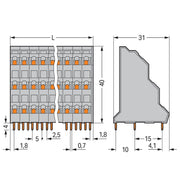 WAGO - Leiterplattenklemme Dreistock-Leiterplattenkl. 737-202 2,5mm² − 92 Stück