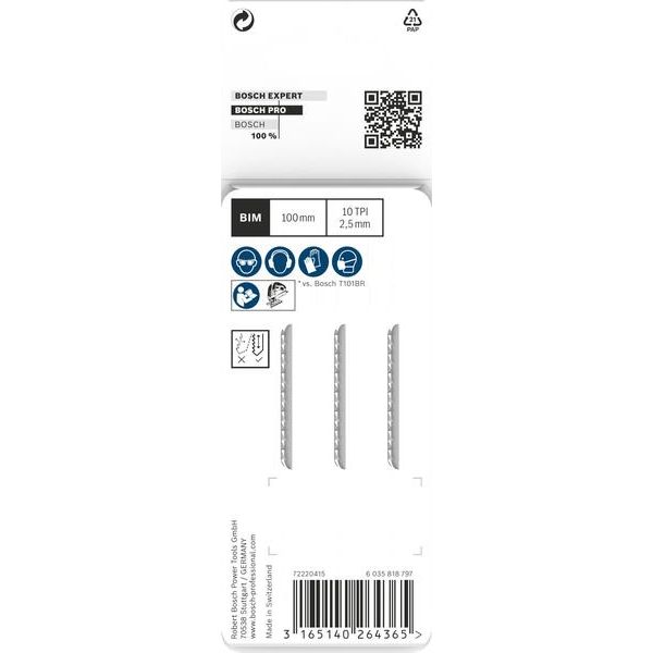 Bosch - Stichsägeblatt PRO Hardwood clean reverse 2608636227 T101BRF