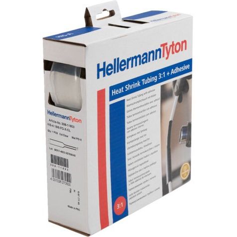 HellermannTyton - Schrumpfschlauch HISA-3/1-POX-CL mit Innenkl.,10m