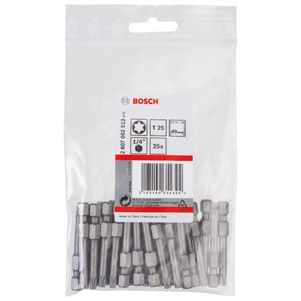 Bosch - Bit Schrauberbit Extra-Hart 2607002512 T25 49 mm 25er-Pack