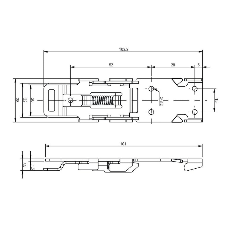 WAGO - Komponente für die Aufstellung/Anreihtechnik (Schaltschrank) Befestigungsadapter, 2789-1128 1,5mm, Carbonstahl − 500 Stück