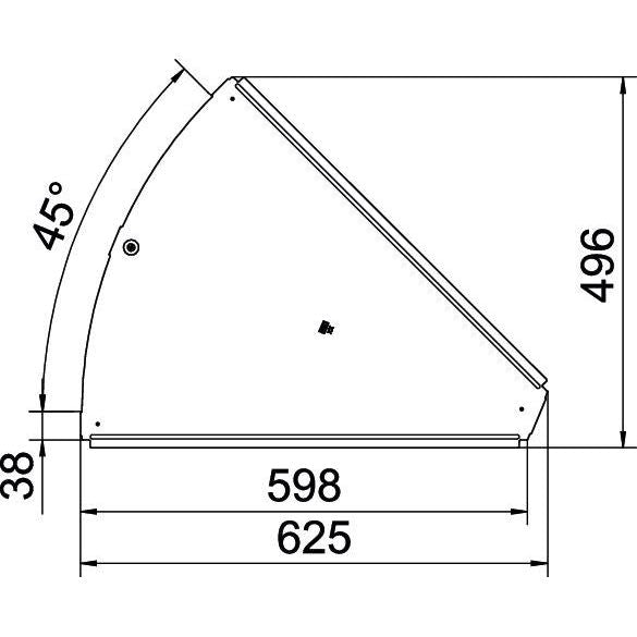 OBO Bettermann - Deckel Bogen für Kabeltragsystem Deckel für 45Grad-Bogen RBD 45 600 FS B600mm, bandverzinkt