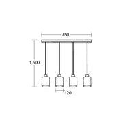 Brumberg Leuchten - Decken-/Wandleuchte Pendelleuchte 4x E27 57408080