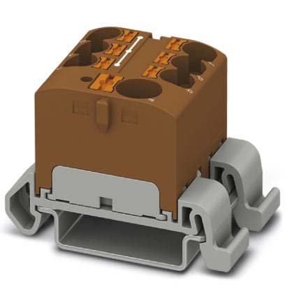 Phoenix Contact - Durchgangs-Reihenklemme Verteilerblock PTFIX10/6X4-NS35ABN − 8 Stück