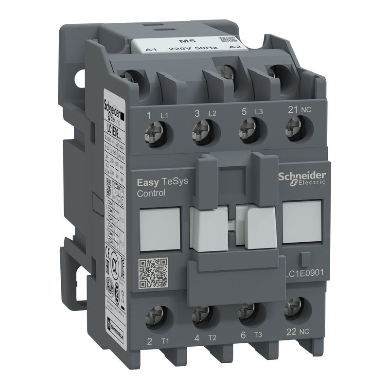 Schneider Electric - Leistungsschütz zum Schalten von Wechselstrom Leistungsschütz Easy TeSys LC1E0901M5 3P 9A 220VAC 50Hz