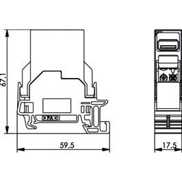 Telegärtner - Modularer Steckverbinder STX Tragschienen-Verbinder 100007441 mit USB-Kupplung 3.0