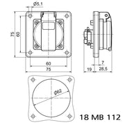 Bals Elektrotech - Schutzkontakt-Anbausteckdose Schutzkontakt-Anbausteckdo 71107
