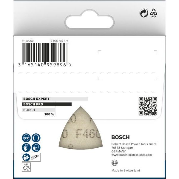 Bosch - Schleifpapier/Schleifvlies PRO F460 Schleifblatt, 93 2608621687 x 93 mm G120 5-tlg