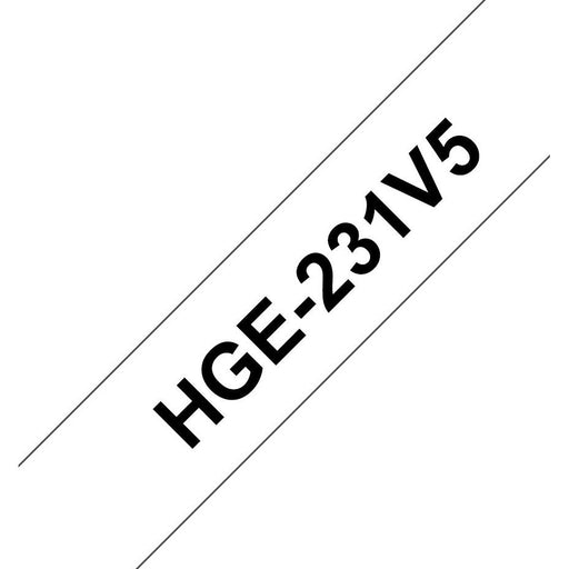 Brother - Verbrauchsmaterial für Telefax/Drucker/MFC Schriftbandkassette HGe-231V5 (VE5) 12mm, 8m, ws, sw