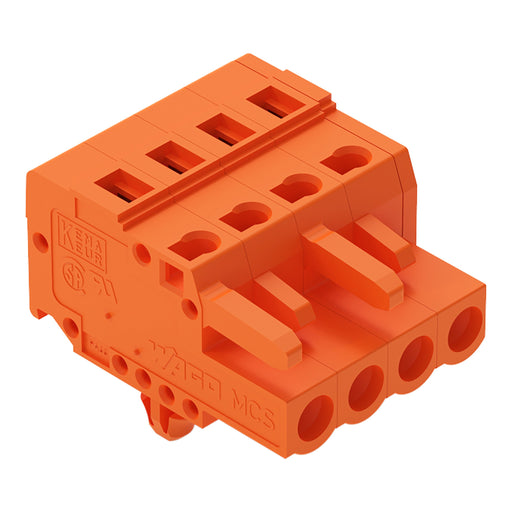WAGO - Kabelsteckverbinder für Leiterplattensteckverbinder 1-Leiter-Federleiste 231-304/008-000 CAGECLAMP,2,5mm²,or − 100 Stück