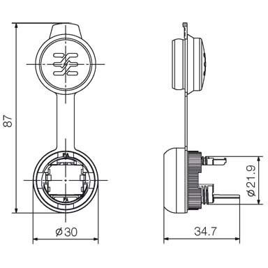 Weidmüller - Elektronik-Leergehäuse USB-Kupplung IE-FCM-USB-A schwarz